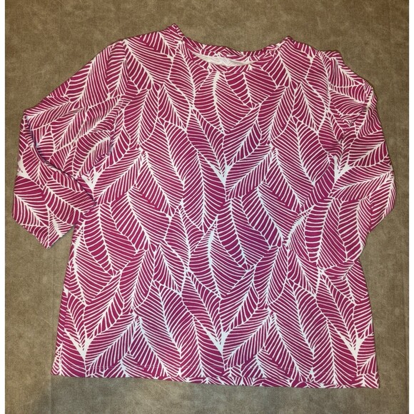 Kim Rogers Tops - Kim Rogers Womens Multicolor Abstract Blouse Short Sleeve Sz SMALL Pink